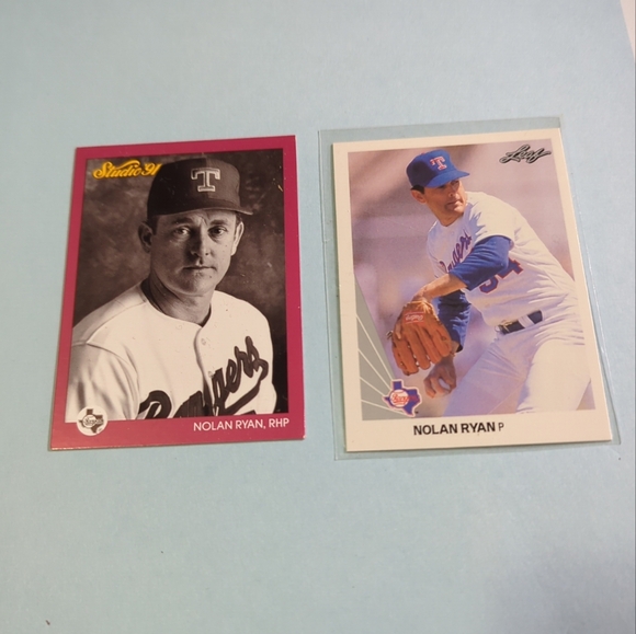 ⚾1991 Studio - Nolan Ryan #128 PLUS Nolan Ryan #21 1990 Both Leaf Inc. Cards - Picture 9 of 16